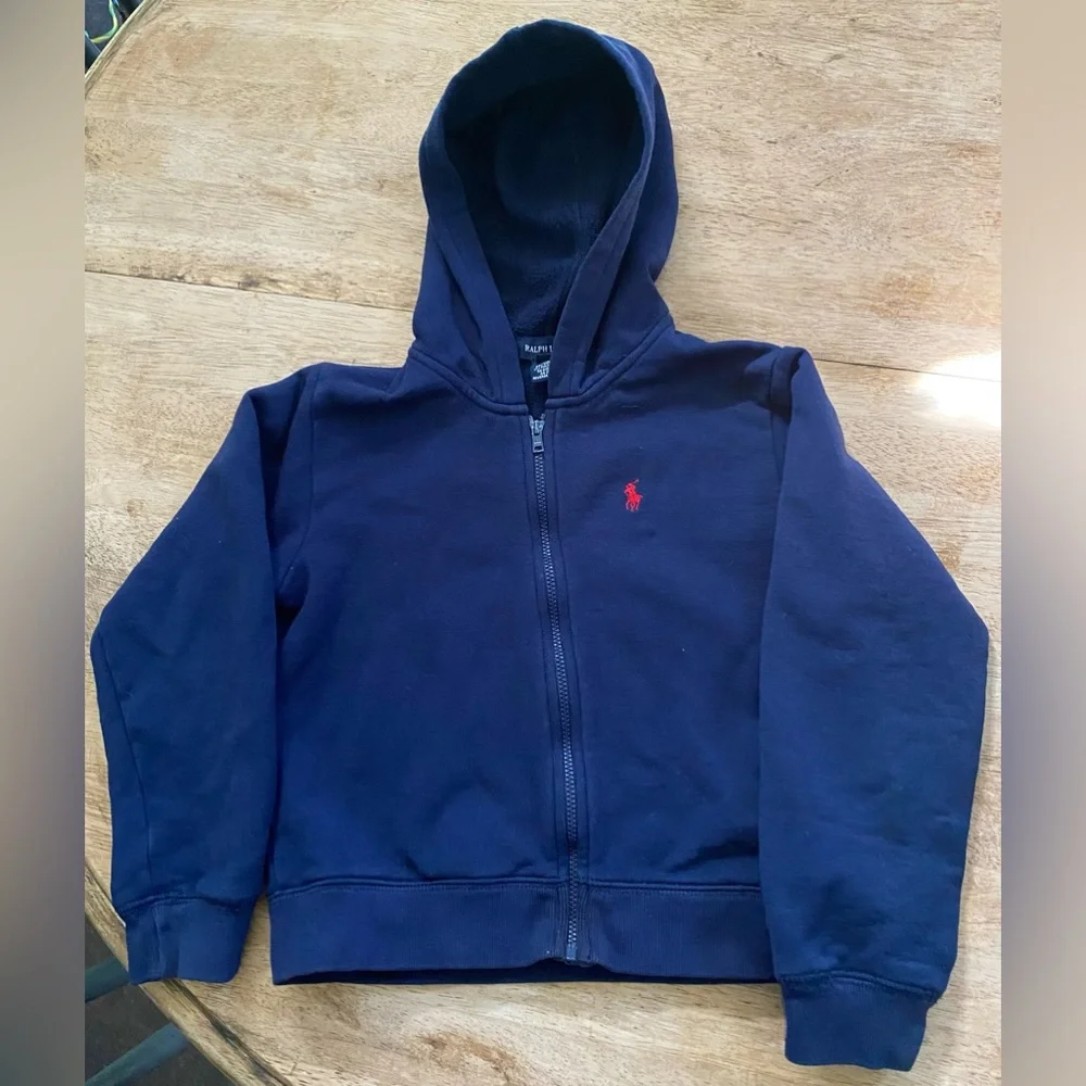 Vintage Polo by Ralph Lauren Kid’s Sz 6X Navy Full Zip Hoodie‎
